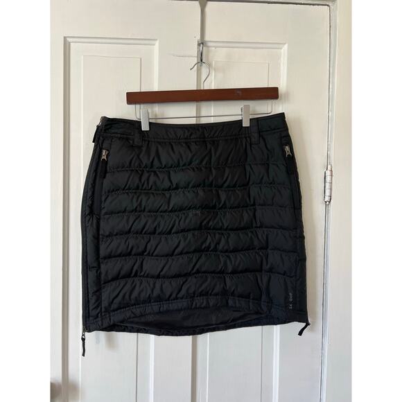 Skhoop women's large down black puffy skirt full side zips winter warm hiking - Picture 1 of 3